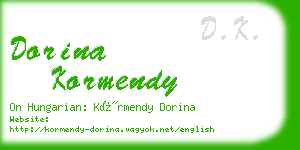 dorina kormendy business card