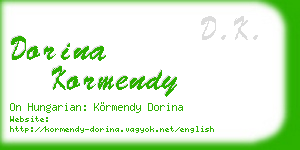 dorina kormendy business card